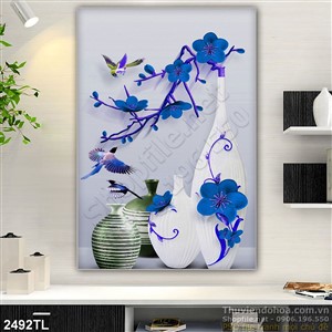 Tranh bình hoa lan nghệ thuật treo tường đẹp
