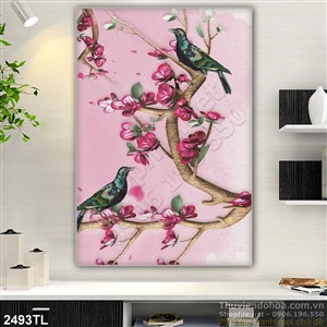 Tranh màu nước hoa treo tường phòng ngủ