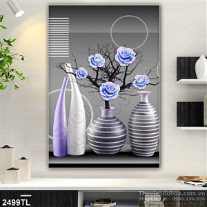 Tranh bình hoa nghệ thuật treo tường phòng ngủ