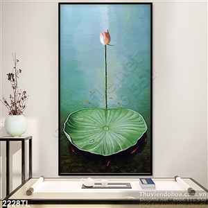 Tranh sơn dầu hoa sen đẹp