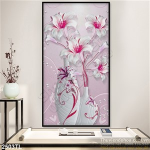 Tranh bình hoa giả ngọc đẹp