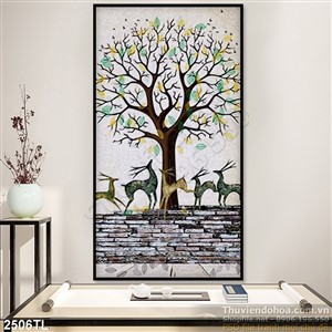 Tranh nghệ thuật đàn hươu trang trí tường