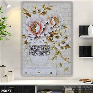 Tranh điêu khắc hoa mẫu đơn đẹp độc đáo