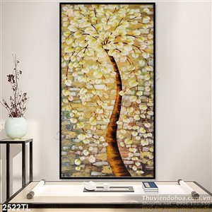 Tranh sơn dầu cây nghệ thuật trang trí tường