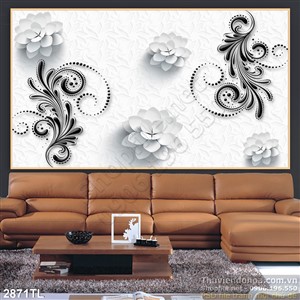 Tranh hoa 3D trang trí tường đẹp nhất