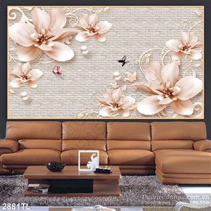 Tranh hoa 3D trang trí phòng khách mới nhất