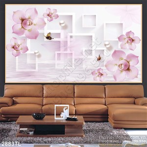 Tranh 3D hoa trang trí phòng ngủ