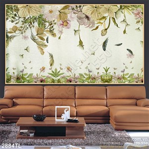 Tranh hoa 3D trang trí dán tường đẹp