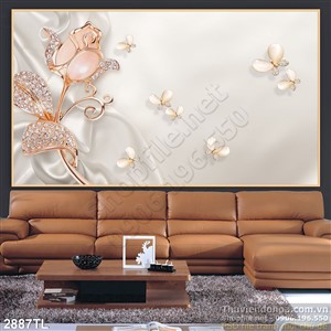 Tranh lụa 3D hoa kim cương treo tường đẹp