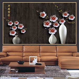 Tranh bình hoa đào giả ngọc đẹp nhất