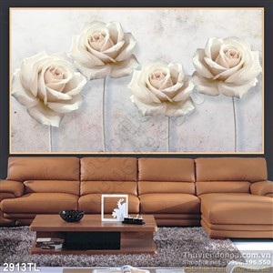 Tranh 3D hoa hồng in gạch đẹp nhất hiện nay