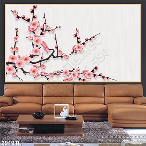 Tranh 3D hoa đào đẹp nhất