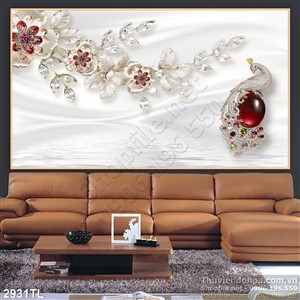Tranh lụa 3d chim công đẹp nhất hiện nay