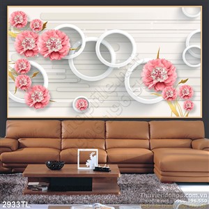 Tranh 3D hoa trang trí tường đẹp