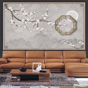 Tranh hoa đào ngày tết