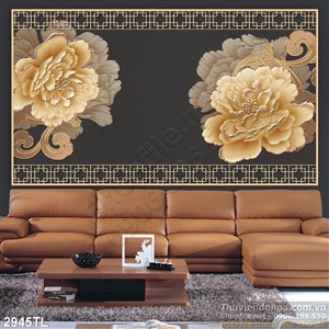 Tranh hoa mẫu đơn trang trí tường đẹp