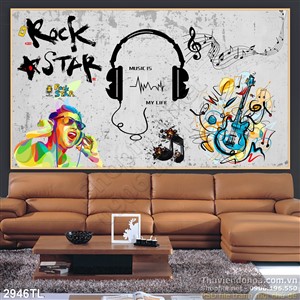 Tranh music trang trí quán cà phê
