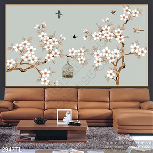 Tranh hoa Mai in gạch chất lượng cao