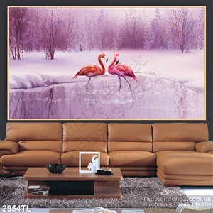 Tranh sơn dầu chim Hạc đẹp nhất