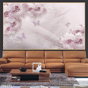 Tranh lụa 3D trang trí phòng ngủ đẹp