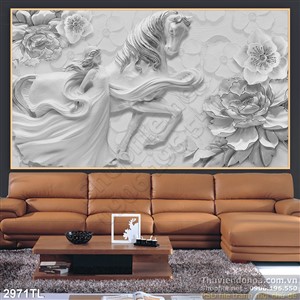 Tranh ngựa 3D điêu khắc tường đẹp nhất