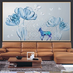 Tranh lụa hoa trang trí phòng ngủ