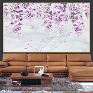 Tranh tranh hoa dây leo in gạch