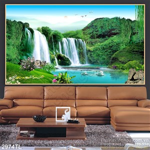 Tranh thác nước phong thủy đẹp