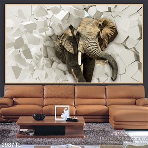 Tranh Voi trang trí tường đẹp