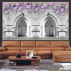 Tranh cửa sổ kiến trúc cổ