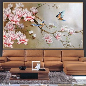Tranh hoa mộc lan trang trí tường đẹp
