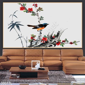 Tranh hoa đào trang trí tường đẹp