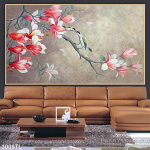 Tranh hoa mộc lan trnag trí tường