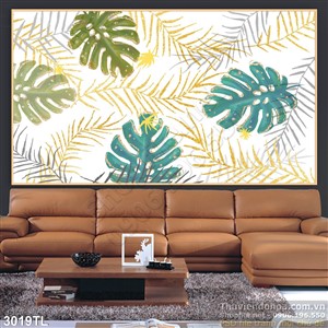 Tranh lá decor trang trí phòng ngủ