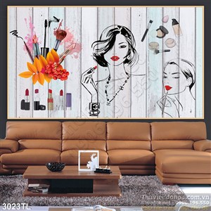Tranh trang trí salon tóc nữ