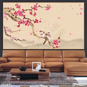 Tranh hoa đào trang trí treo tường đẹp