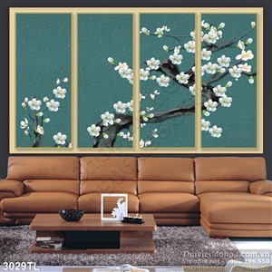 Tranh hoa Mai trang trí phòng ngủ đẹp