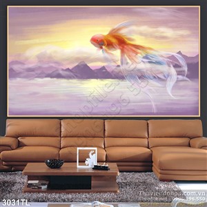 Tranh màu nước cá 4 đuôi