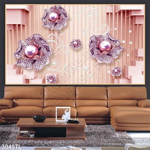 Tranh 3D hoa kim cương vàng đẹp nhất