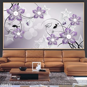 Tranh hoa 3D trang trí tường đẹp nhất