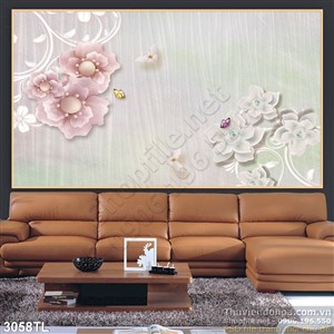 Tranh hoa giả ngọc trang trí tường