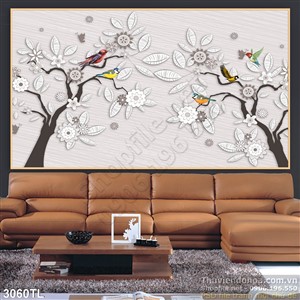 Tranh điêu khắc hoa trang trí tường đẹp