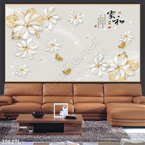 Tranh 3D hoa Cúc treo tường đẹp nhất