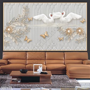 Tranh chim thiên nga phong thủy treo tường