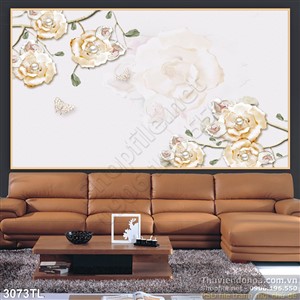 Tranh hoa hồng in gạch đẹp nhất