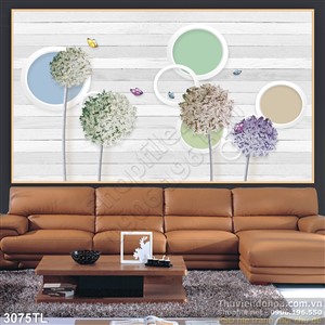 Tranh 3D hoa trang trí tường đẹp