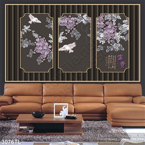 Tranh phong thủy hoa và chim bồ câu