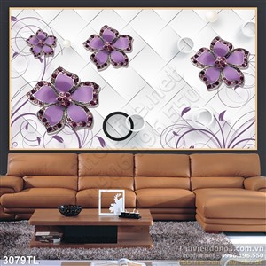 Tranh hoa 3D in gạch đẹp nhất