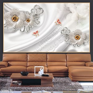 Tranh lụa 3D hoa Mai đẹp nhất hiện nay