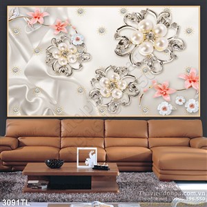 Tranh lụa 3D hoa ngọc đẹp nhất
